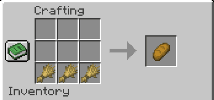 Crafting Bread Step by Step - Illustration for How to Make Bread on Minecraft: A Simple Step-by-Step Guide