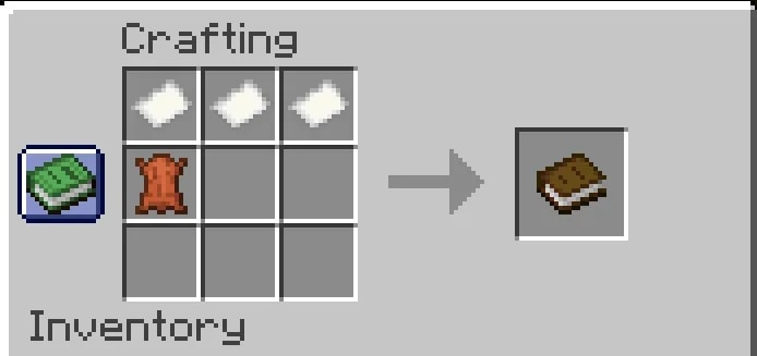The Exact Recipe: How to Arrange the Paper and Leather illustrated for How to Craft a Book in Minecraft: Step-by-Step Guide