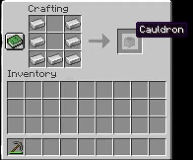 How Do you Make a Cauldron in Minecraft illustrated for How to Make a Cauldron in Minecraft: Step-by-Step