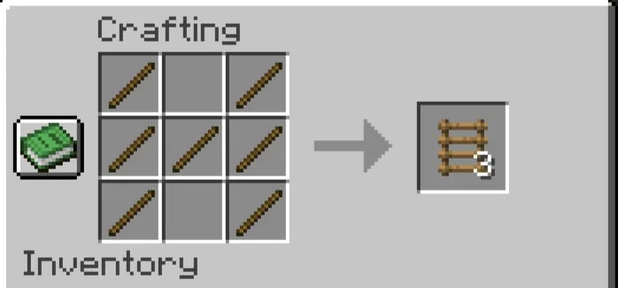 Materials Needed to Craft a Ladder illustrated for The Ultimate Guide on How to Make a Ladder in Minecraft