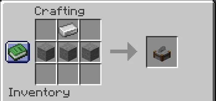 Stonecutter Crafting Recipe illustrated for The Complete Guide on How to Make a Stonecutter in Minecraft
