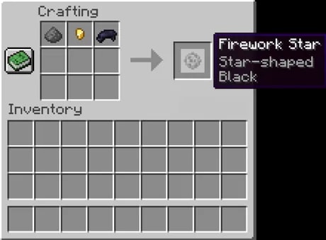 Crafting Recipe for Firework Star illustrated for How to Make Firework Star in Minecraft: A Step-by-Step Guide