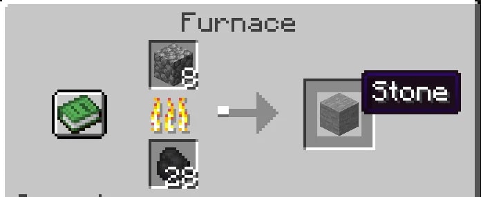 Smelt Cobblestone into Stone illustrated for The Ultimate Guide on How to Make Stone Bricks in Minecraft
