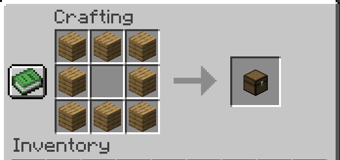 Chest recipe: crafting with wooden planks - Illustration for How Do You Make a Chest in Minecraft: A Simple Guide for Beginners