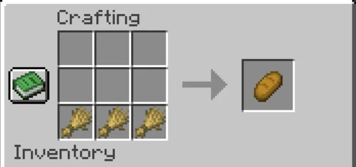 Crafting Bread Step by Step illustrated for How to Make Bread on Minecraft: A Simple Step-by-Step Guide