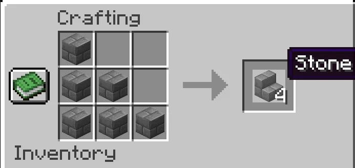 Make Stone Brick Stairs illustrated for The Ultimate Guide on How to Make Stone Bricks in Minecraft