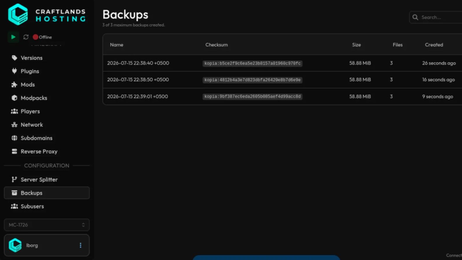 How to Back Up and Restore a Minecraft Server illustrated for the CraftLands Minecraft docs