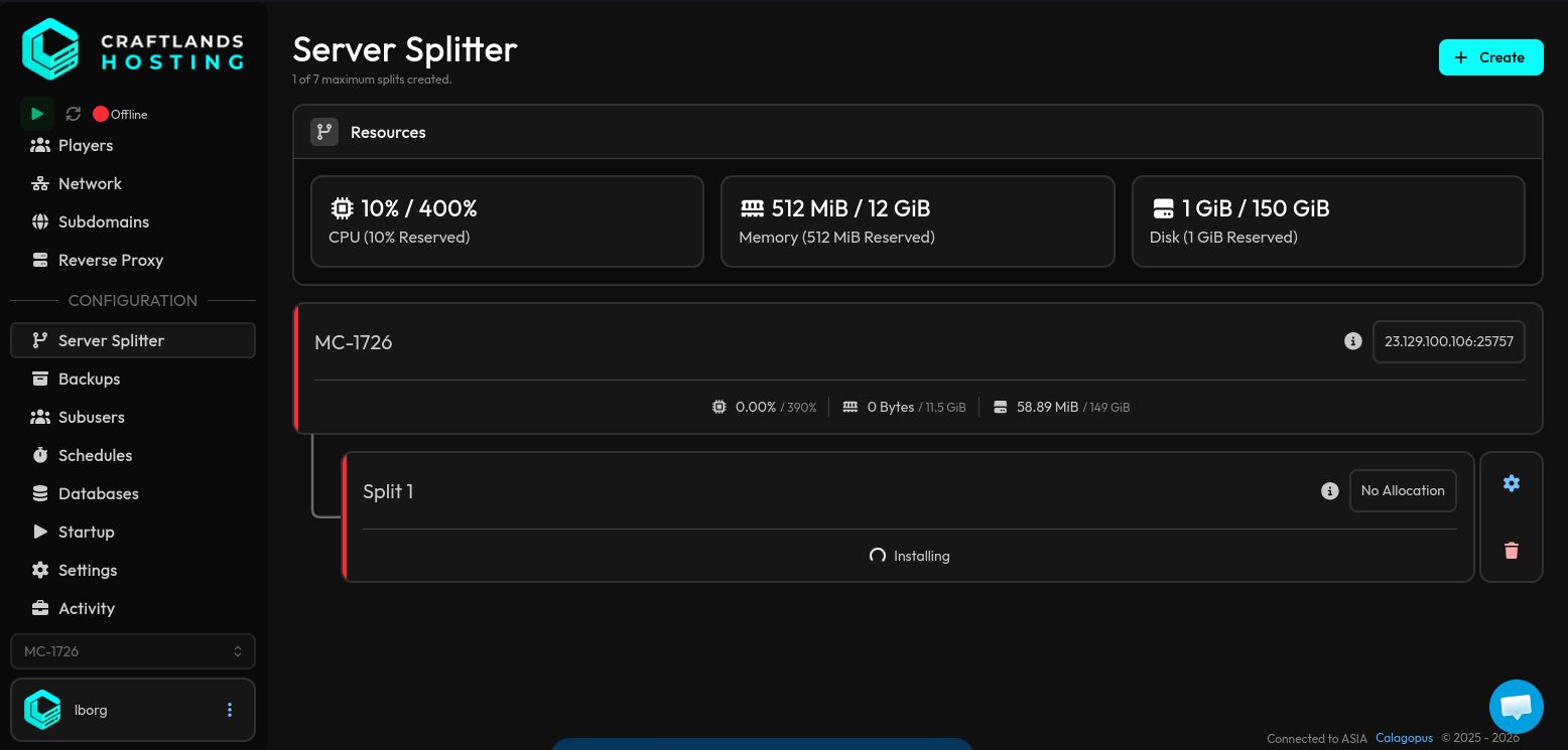 How to Create a Split Server illustrated for the CraftLands Minecraft docs